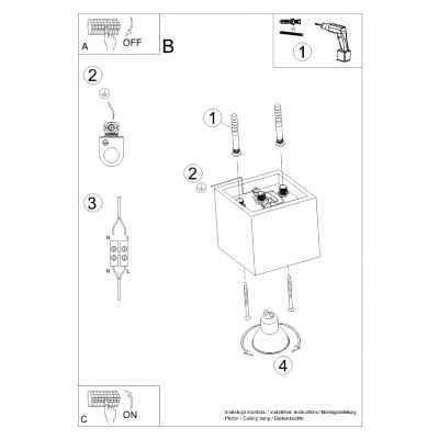 Plafon QUAD 1 szary (SL.0024)